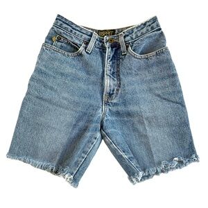 ESPRIT VTG early  90’s light wash, high-waisted mom jean shorts frayed hem Sz 5